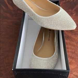 Silver sparkly flats